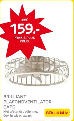 Praxis Brilliant plafondventilator capo aanbieding