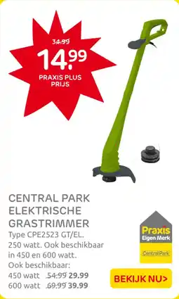Praxis Central Park Elektrische Grastrimmer aanbieding