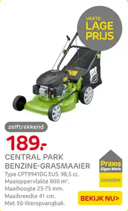Praxis Central Park Benzine Grasmaaier aanbieding