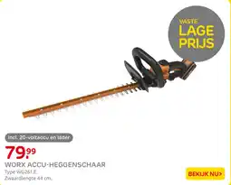 Praxis Worx Accu Heggenschaar aanbieding