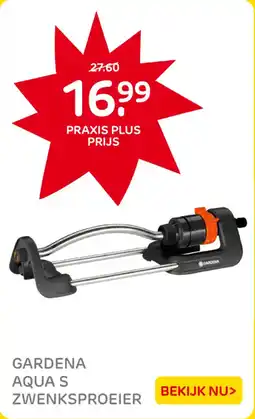 Praxis Gardena Aqua S Zwenksproeier aanbieding