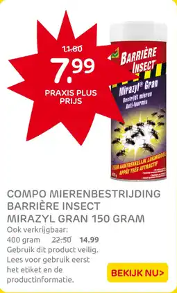 Praxis Compo Mierenbestrijding Barrière Insect Mirazyl Gran aanbieding