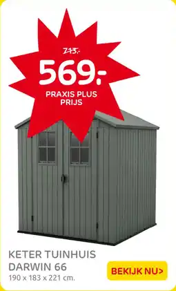 Praxis Keter Tuinhuis Darwin 66 aanbieding
