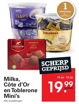 Sligro Milka, Côte d'Or en Toblerone Mini's aanbieding