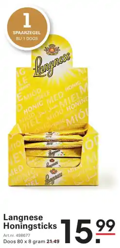 Sligro Langnese Honingsticks aanbieding