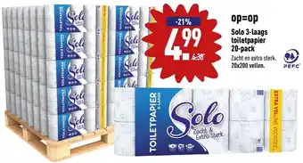 ALDI Solo 3-laags toiletpapier 20-pack aanbieding