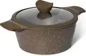 Bol.com Pack cocotte avec couvercle 24 cm marron - Tous feux dont induction Just perfecto JL-33 aanbieding
