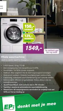 EP Miele WEG895 WPS TwinDos Wasmachine aanbieding