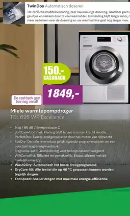 EP Miele TEL695 WP 125 Gala Edition Warmtepompdroger aanbieding
