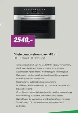 EP Miele DGC 7440 HC Pro Inbouw Combi Stoomoven aanbieding