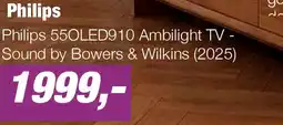 EP Philips 55OLED910 Ambilight TV - Sound by Bowers & Wilkins (2025) aanbieding