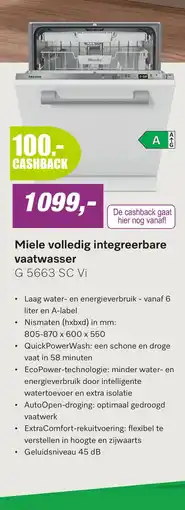 EP Miele G 5663 SCVi Active E Inbouw Vaatwasser aanbieding