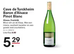 Sligro Cave de Turckheim Baron d'Alsace Pinot Blanc aanbieding