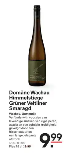 Sligro Domäne Wachau Himmelstiege Grüner Veltliner Smaragd aanbieding