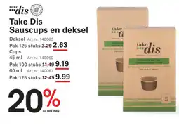 Sligro Take Dis Sauscups en deksel aanbieding