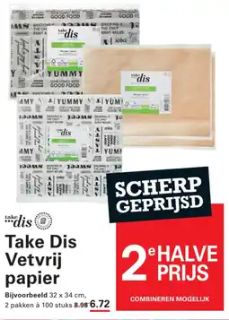 Sligro Take Dis Vetvrij papier aanbieding