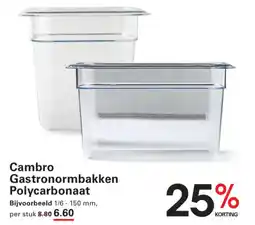 Sligro Cambro Gastronormbakken Polycarbonaat aanbieding