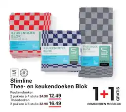 Sligro Slimline Thee- en keukendoeken Blok aanbieding