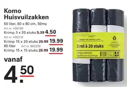 Sligro Komo Huisvuilzakken aanbieding