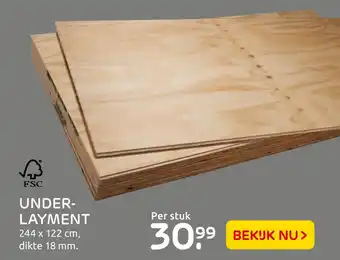 Praxis Under- Layment 244x122cm aanbieding