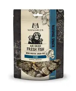 Pets Place Monopets Air Dried Fresh Fish - Verwensnacks - Kabeljauw 100 g aanbieding