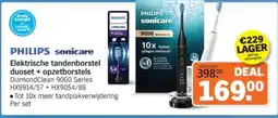 Albert Heijn Philips sonicare Elektrische tandenborstel duoset + opzetborstels aanbieding