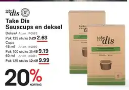 Sligro Take Dis Sauscups en deksel aanbieding