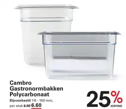 Sligro Cambro Gastronormbakken Polycarbonaat aanbieding