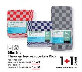 Sligro Slimline Thee- en keukendoeken blok aanbieding