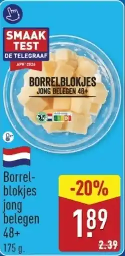 ALDI Borrelblokjes Jong Belegen 48+ aanbieding