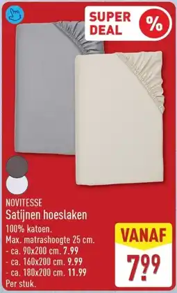 ALDI Novitesse Satijnen Hoeslaken aanbieding