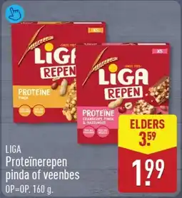 ALDI Liga Proteïnerepen Pinda of Veenbes aanbieding