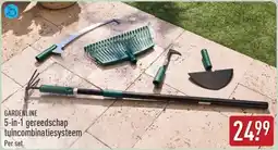 ALDI Gardenline 5-in-1 gereedschap tuincombinatiesysteem aanbieding