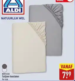 ALDI Novitesse Satijnen Hoeslaken aanbieding