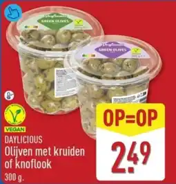 ALDI Daylicious Olijven met Kruiden of Knoflook aanbieding