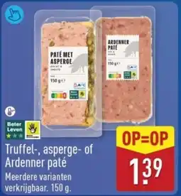 ALDI Truffel, Asperge of Ardenner Paté aanbieding
