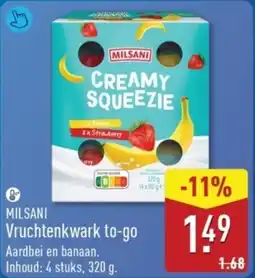 ALDI Milsani Vruchtenkwark to-go aanbieding