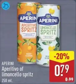 ALDI Aperini Aperitivo of Limoncello Spritz aanbieding