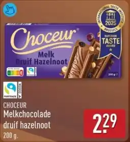 ALDI Choceur Melkchocolade Druif Hazelnoot aanbieding