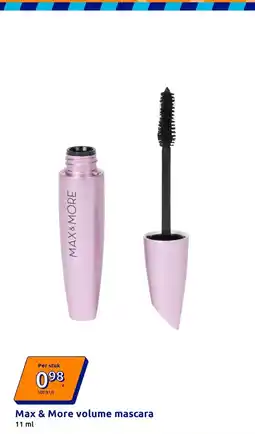 Action Max & More volume mascara aanbieding
