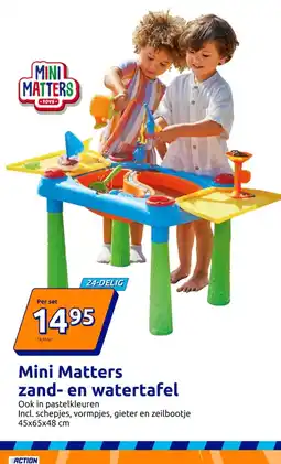 Action Mini Matters zand en watertafel aanbieding