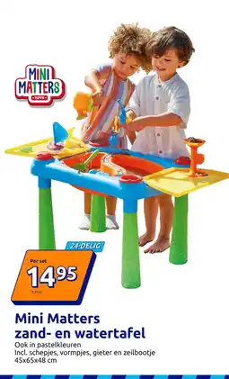 Action Mini Matters zand- en watertafel aanbieding