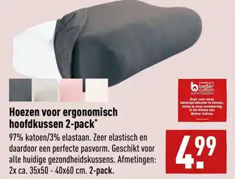 ALDI Hoezen voor ergonomisch hoofdkussen 2-pack aanbieding