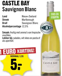 Dirck 3 Castle Bay Sauvignon Blanc 75 cl aanbieding