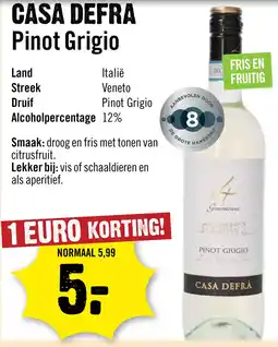 Dirck 3 Casa Defra Pinot Grigio 75 cl aanbieding