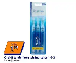 Action Oral-B tandenborstels Indicator 1-2-3 aanbieding