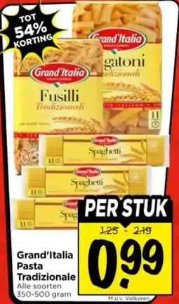 Vomar Voordeelmarkt Grand'italia pasta tradizionali aanbieding