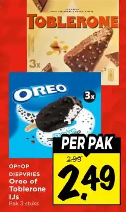 Vomar Voordeelmarkt oreo of toblerone ijs aanbieding
