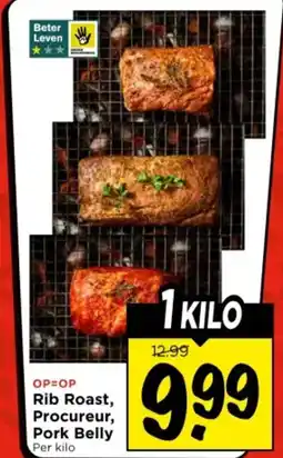 Vomar Voordeelmarkt Rib roast, procureur, pork belly aanbieding
