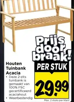 Vomar Voordeelmarkt Houten tuinbank acacia aanbieding